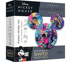 Trefl Wood Craft Origin - Puzzle - Mickey Mouse / 505 dílků / 44.6 x 37.5 cm 
