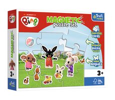 Trefl Primo - Puzzle - Magnetiké Puzzle s doplňky Králíček Bing / 9 dílků + doplňky / 27 x 20 cm / od 3 let