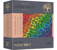 Trefl Wood Craft Origin - Puzzle - Duhoví motýli / 501 dílků / 37.5 x 25.4 cm / Věk 14+ 