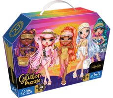 Trefl Junior - Puzzle - Glitter puzzle Třpytivé panenky Rainbow High / 70 dílků / 41 x 27.5 cm / věk 4+