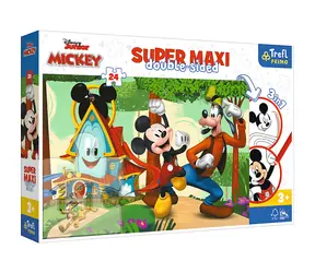 Trefl Primo - Puzzle - Oboustranné puzzle Mickeyho klubík SUPER MAXI / 24 dílků / 60 x 40 cm / věk 3+