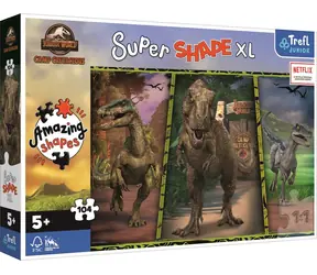 Trefl Junior - Puzzle - Puzzle Super Shape XL Jurský svět: Křídový kemp / 104 dílků / 60 x 40 cm / věk 5+