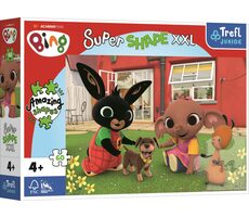 Trefl Junior - Puzzle - Puzzle Super Shape XXL Králíček Bing: Hra s pejskem / 60 dílků / 60 x 40 cm / věk 4+