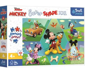 Trefl Junior - Puzzle - Puzzle Super Shape XXL Mickey Mouse: Zábava / 60 dílků / 60 x 40 cm / věk 4+