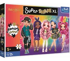 Trefl Junior - Puzzle - Puzzle Super Shape XL Rainbow High: Styl  / 104 dílků / 60 x 40 cm / věk 5+