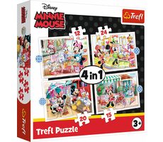 Trefl - Puzzle - Minnie s přáteli Disney 4v1 / 12 + 15 + 20 + 24 dílků / 28.5 x 20.5 cm / věk 4+