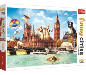 Trefl - Puzzle - Legrační města: Psi v Londýně / 1000 dílků / 68.3 x 48 cm / věk 12+