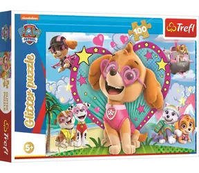 Trefl - Puzzle - Třpytivé puzzle Tlapková patrola V záři Skye / 100 dílků / 48 x 34 cm / věk 5+