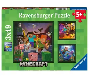 Ravensburger - Puzzle - Minecraft biomes / 3x49 dílků / od 5 let