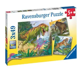Ravensburger - Puzzle - Dinosauři a čas / 3x49 dílků / od 5 let