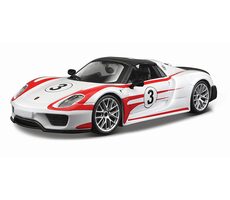 Bburago RACE Porsche 918 Wiessach / měřítko 1:24 / od 3 let / Bílá