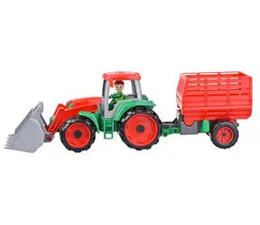 Lena Truxx Traktor s přívěsem na seno červeno-zelená / od 2 let
