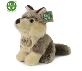 RAPPA Plyšový vlk sedící 18 cm / ECO-FRIENDLY / od 0 měsíců