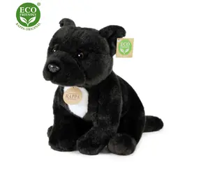 RAPPA Plyšový pes stafordšírský bulteriér 30 cm černý / ECO-FRIENDLY / od 0 měsíců