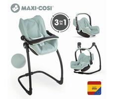Smoby Maxi-Cosi 3v1 Autosedačka a židlička pro panenky zelenošedá / od 3 let