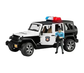 Bruder 2526 Policejní Jeep Wrangler s policistou a příslušenstvím / 1:16 / od 4 let