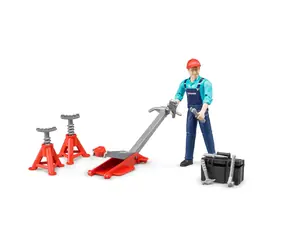 Bruder 62100 Figurka muž mechanik s heverem a příslušenstvím / výška 107 mm / od 4 let
