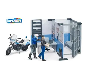 Bruder 62732 Policejní stanice s motorkou a figurkami / 1:16 / od 4 let