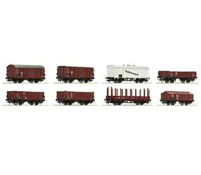 Roco 44003 8dílná souprava nákladních vozů DRG / Měřítko:H0 (1:87) / Délka: 882 mm / od 14 let 