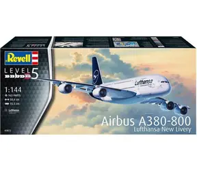 Revell 03872 Airbus A380-800 Lufthansa "New Livery" / Plastikový model / 1:144 / Počet dílků: 163 / Obtížnost 5