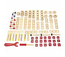 Jeujura Dřevěná stavebnice pro malé kutily 70 dílů / od 3 let