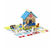 Jeujura Dřevěná stavebnice 60 dílů Veterinární klinika / od 5 let