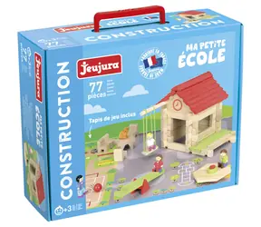 Jeujura  Dřevěná stavebnice 77 dílů Školka / od 5 let