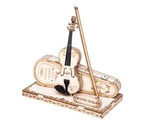 RoboTime dřevěné 3D puzzle Viola / od 8 let / 62 dílků / Obtížnost: nízká