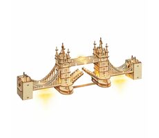 RoboTime dřevěné 3D puzzle most Tower Bridge svítící / od 14 let / 113 dílků / Obtížnost: střední 