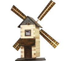 Walachia Dřevěná slepovací stavebnice Větrný mlýn / od 8 let / 137 dílů / Obtížnost: střední