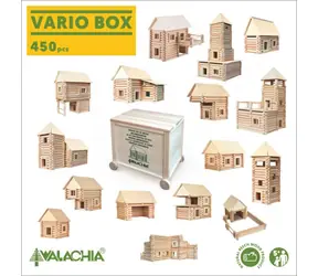 Walachia Dřevěná stavebnice Vario Box 450 dílků / od 5 let / 450 dílů / Obtížnost: nízká