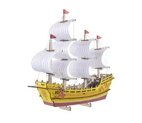 Woodcraft Dřevěné 3D puzzle Obchodní loď / 77 dílků / od 8 let / Obtížnost: jednoduchá