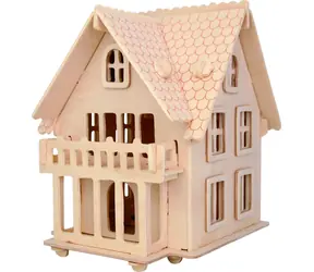 Woodcraft Dřevěné 3D puzzle Evropská vila B  / od 8 let / Obtížnost: jednoduchá