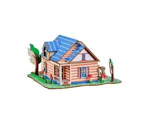 Woodcraft Dřevěné 3D puzzle Vila v Fontainebleau / 49 dílků / od 8 let / Obtížnost: jednoduchá
