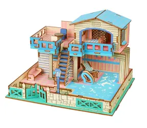 Woodcraft Dřevěné 3D puzzle Vila na ostrově Lembongon / 96 dílků / od 8 let / Obtížnost: jednoduchá