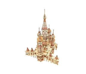 Woodcraft Dřevěné 3D puzzle Chrám Vasila Blaženého přírodní / 484 dílků / od 8 let / Obtížnost: jednoduchá