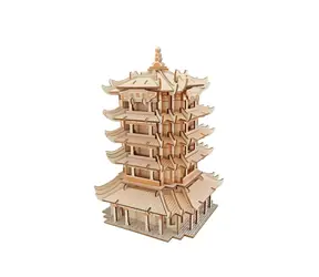 Woodcraft Dřevěné 3D puzzle Yellow Crane Tower / 230 dílků / od 8 let / Obtížnost: jednoduchá