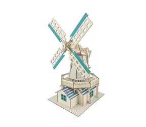 Woodcraft Dřevěné 3D puzzle Holandský větrný mlýn - 77 dílků / od 8 let / Obtížnost: jednoduchá