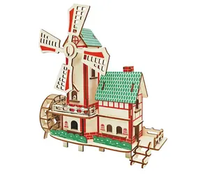 Woodcraft Dřevěné 3D puzzle Větrný mlýn / 84 dílků / od 8 let / Obtížnost: jednoduchá