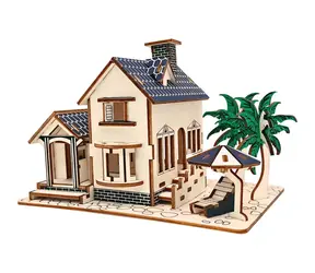 Woodcraft Dřevěné 3D puzzle Dům na pláži / 88 dílků / od 8 let / Obtížnost: jednoduchá