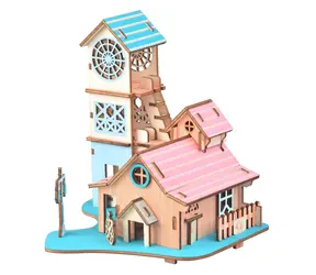 Woodcraft Dřevěné 3D puzzle Vila u řeky / 58 dílků / od 8 let / Obtížnost: jednoduchá