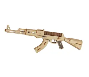 Woodcraft Dřevěné 3D puzzle Samopal AK47 / 62 dílků / od 8 let / Obtížnost: jednoduchá