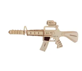 Woodcraft Dřevěné 3D puzzle Samopal carabine 15 / 103 dílků / od 8 let / Obtížnost: jednoduchá