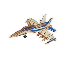 Woodcraft Dřevěné 3D puzzle Bojové letadlo F18 / 47 dílků / od 8 let / Obtížnost: jednoduchá