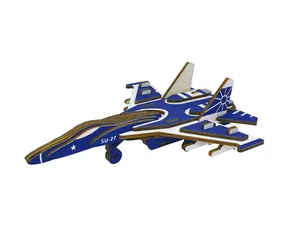 Woodcraft Dřevěné 3D puzzle Bojové letadlo SU27 / 32 dílků / od 8 let / Obtížnost: jednoduchá