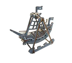 Woodcraft Dřevěné 3D puzzle Pirátská houpačka / 27 dílků / od 8 let / Obtížnost: jednoduchá