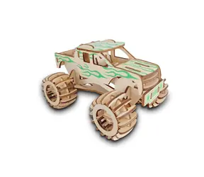 Woodcraft Dřevěné 3D puzzle Monster truck / 124 dílků / od 8 let / Obtížnost: jednoduchá