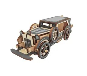 Woodcraft Dřevěné 3D puzzle Stará limuzína / 42 dílků / od 8 let / Obtížnost: jednoduchá