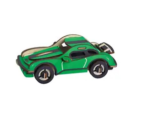 Woodcraft Dřevěné 3D puzzle Hurricane závodní auto / 43 dílků / od 8 let / Obtížnost: jednoduchá