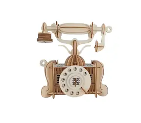 Woodcraft Dřevěné 3D puzzle Starý telefon / 124 díllů / od 8 let / Obtížnost: jednoduchá
